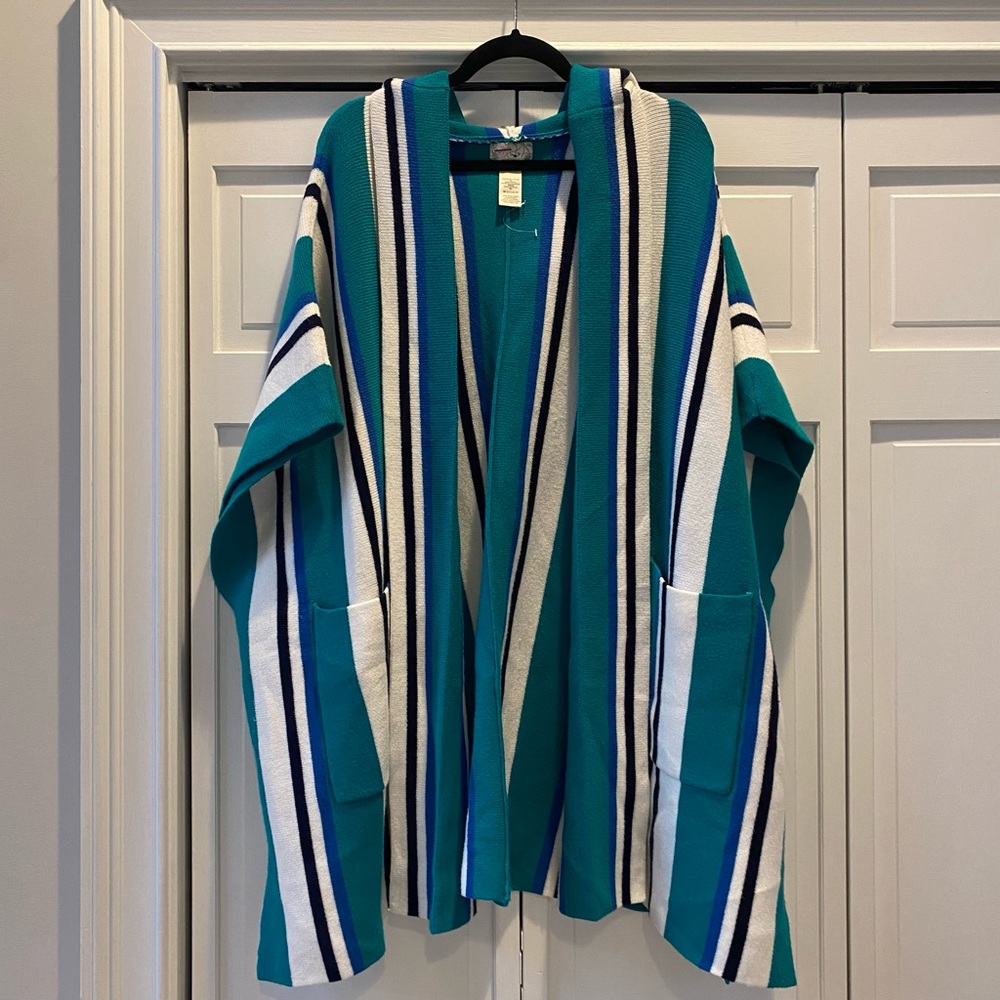 Free People All I Need Striped Hooded Poncho | One Size - Picture 4 of 6